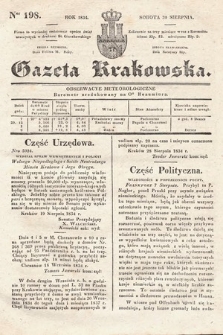 Gazeta Krakowska. 1834, nr 198