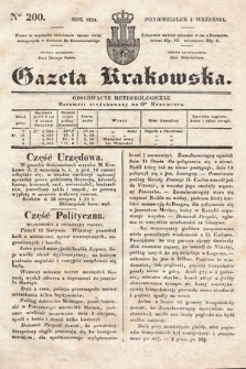 Gazeta Krakowska. 1834, nr 200