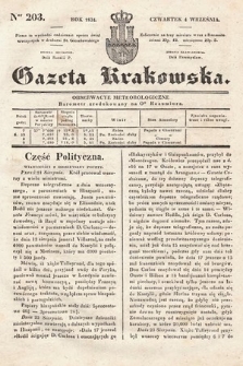 Gazeta Krakowska. 1834, nr 203