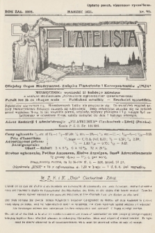 Filatelista : oficjalny organ Międzynarod. Związku Filatelistów i Korespondentów „Unja”. 1931, nr 99