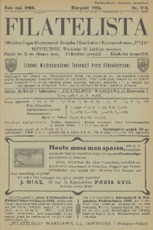 Filatelista : oficjalny organ Międzynarod. Związku Filatelistów i Korespondentów „Unja”. 1932, nr 112