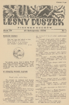 Leśny Duszek : pisemko zuchów. R. 4, 1936, nr 1