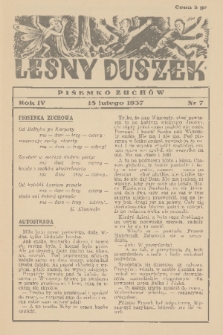 Leśny Duszek : pisemko zuchów : [dodatek zuchowy do dwutygodnika „Skaut”]. R. 4, 1936, nr 7