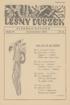 Leśny Duszek : pisemko zuchów : [dodatek zuchowy do dwutygodnika „Skaut”]. R. 4, 1936, nr 11