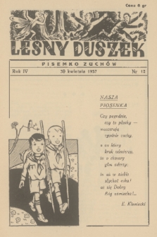 Leśny Duszek : pisemko zuchów : [dodatek zuchowy do dwutygodnika „Skaut”]. R. 4, 1936, nr 12