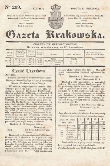 Gazeta Krakowska. 1834, nr 209