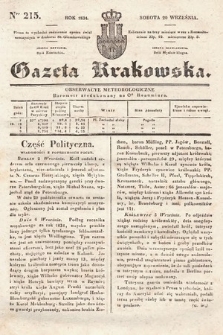 Gazeta Krakowska. 1834, nr 215