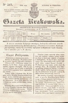 Gazeta Krakowska. 1834, nr 217