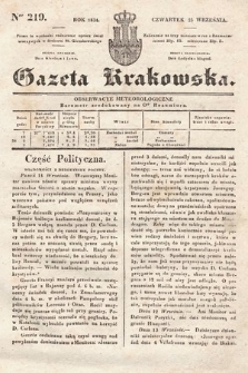 Gazeta Krakowska. 1834, nr 219