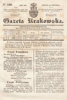 Gazeta Krakowska. 1834, nr 220