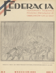Federacja : czasopismo Federacji Polskich Związków Obrońców Ojczyzny. 1930, nr 9