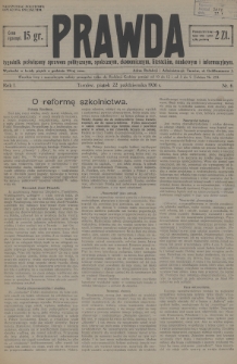 Prawda : tygodnik poświęcony sprawom politycznym, społecznym, ekonomicznym, literackim, naukowym i informacyjnym. 1926, nr 6