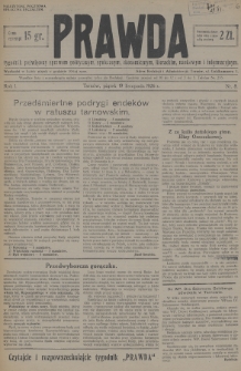 Prawda : tygodnik poświęcony sprawom politycznym, społecznym, ekonomicznym, literackim, naukowym i informacyjnym. 1926, nr 8