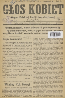 Głos Kobiet : organ Polskiej Partji Socjalistycznej. R. 2, 1921, nr 1