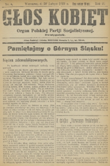 Głos Kobiet : organ Polskiej Partji Socjalistycznej. R. 2, 1921, nr 4