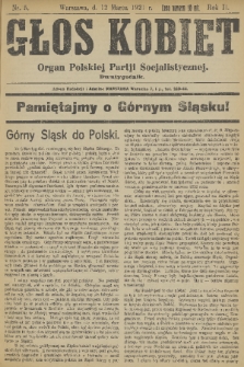 Głos Kobiet : organ Polskiej Partji Socjalistycznej. R. 2, 1921, nr 5