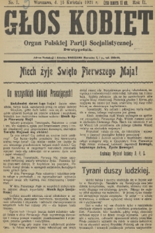 Głos Kobiet : organ Polskiej Partji Socjalistycznej. R. 2, 1921, nr 7