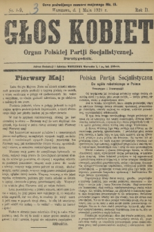 Głos Kobiet : organ Polskiej Partji Socjalistycznej. R. 2, 1921, nr 8-9