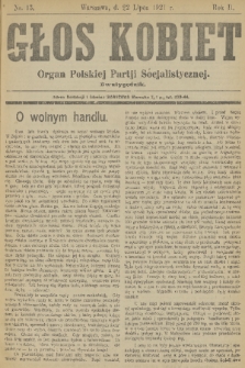 Głos Kobiet : organ Polskiej Partji Socjalistycznej. R. 2, 1921, nr 13