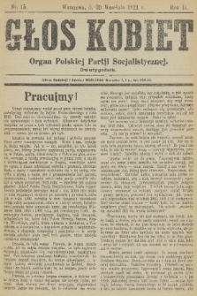 Głos Kobiet : organ Polskiej Partji Socjalistycznej. R. 2, 1921, nr 15