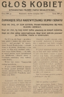 Głos Kobiet : wydawnictwo Polskiej Partji Socjalistycznej. 1927, nr 7