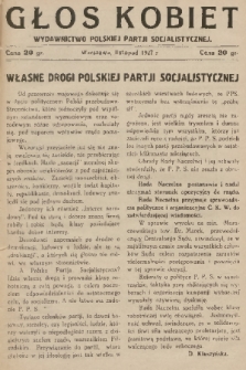 Głos Kobiet : wydawnictwo Polskiej Partji Socjalistycznej. 1927, nr 10
