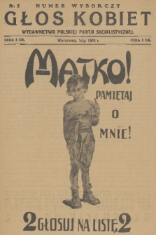 Głos Kobiet : wydawnictwo Polskiej Partji Socjalistycznej. 1928, nr 3