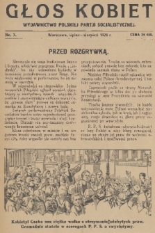 Głos Kobiet : wydawnictwo Polskiej Partji Socjalistycznej. 1928, nr 7