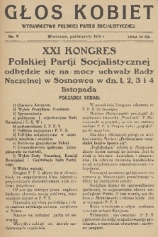 Głos Kobiet : wydawnictwo Polskiej Partji Socjalistycznej. 1928, nr 9