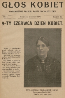 Głos Kobiet : wydawnictwo Polskiej Partji Socjalistycznej. 1929, nr 6