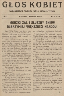 Głos Kobiet : wydawnictwo Polskiej Partji Socjalistycznej. 1929, nr 9