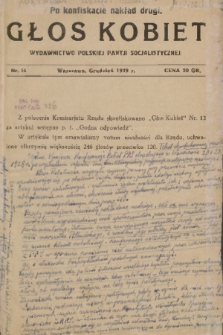 Głos Kobiet : wydawnictwo Polskiej Partji Socjalistycznej. 1929, nr 14