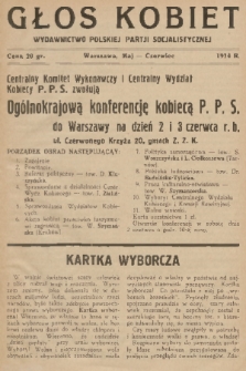 Głos Kobiet : wydawnictwo Polskiej Partji Socjalistycznej. 1934, nr 3