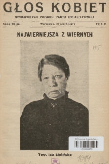 Głos Kobiet : wydawnictwo Polskiej Partji Socjalistycznej. 1935, nr 1