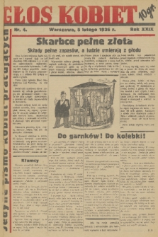 Głos Kobiet : jedyne pismo kobiet pracujących. R. 29, 1936, nr 4