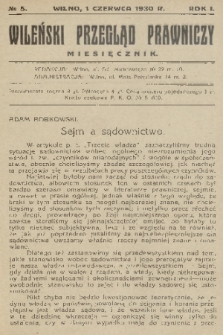 Wileński Przegląd Prawniczy. R. 1, 1930, nr 5