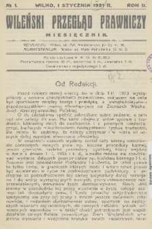 Wileński Przegląd Prawniczy. R. 2, 1931, nr 1