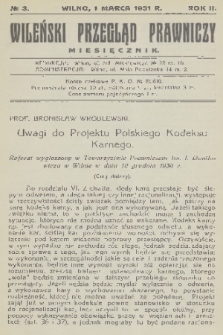 Wileński Przegląd Prawniczy. R. 2, 1931, nr 3