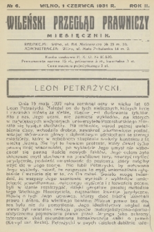 Wileński Przegląd Prawniczy. R. 2, 1931, nr 6