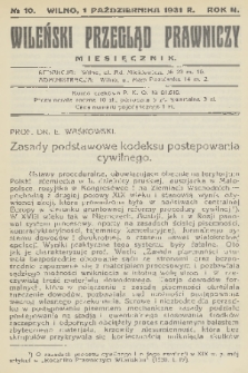 Wileński Przegląd Prawniczy. R. 2, 1931, nr 10