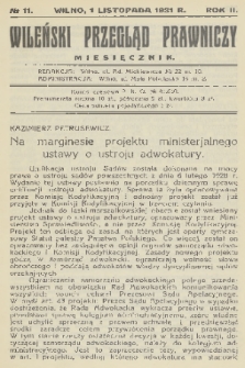 Wileński Przegląd Prawniczy. R. 2, 1931, nr 11