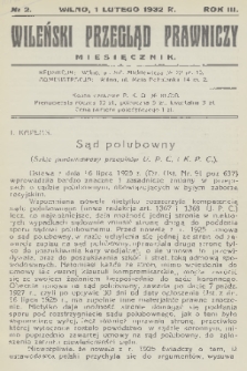 Wileński Przegląd Prawniczy. R. 3, 1932, nr 2