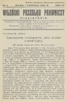 Wileński Przegląd Prawniczy. R. 3, 1932, nr 6