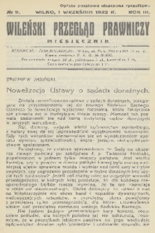 Wileński Przegląd Prawniczy. R. 3, 1932, nr 9