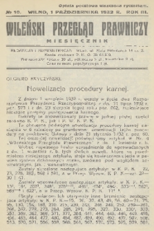 Wileński Przegląd Prawniczy. R. 3, 1932, nr 10