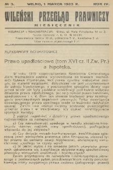 Wileński Przegląd Prawniczy. R. 4, 1933, nr 3