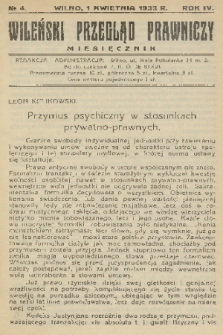Wileński Przegląd Prawniczy. R. 4, 1933, nr 4
