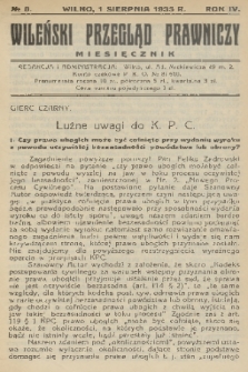Wileński Przegląd Prawniczy. R. 4, 1933, nr 8