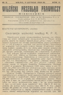 Wileński Przegląd Prawniczy. R. 5, 1934, nr 2