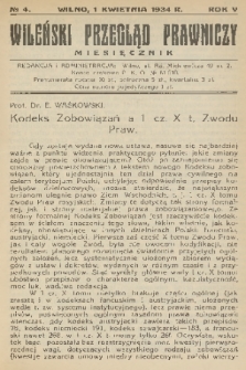 Wileński Przegląd Prawniczy. R. 5, 1934, nr 4